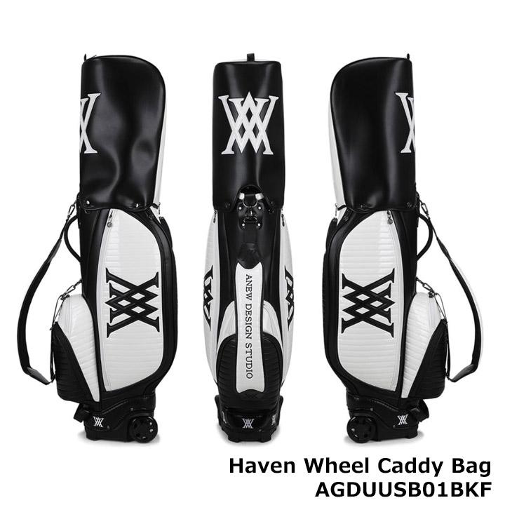 【うえさん】ANEW GOLF キャリーバッグ ロッカーバッグ キャスター アニュー AGDUUCB01BKF ヘブンキャスター付きキャディバッグ（BLACK