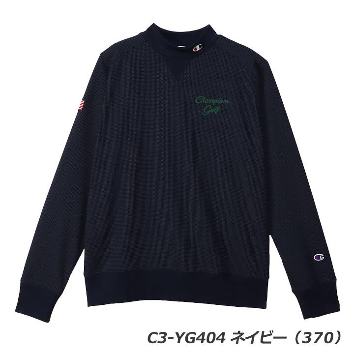 C3-YG404 チャンピオン ゴルフ モックネックシャツ Mサイズ ネイビー(370) 即納｜full-shot｜02