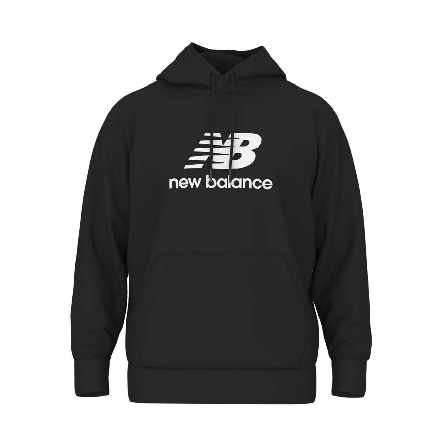 New Balance（ニューバランス） MT41501-BK Sport Essentials Stacked Logo スウェットフーディ ...