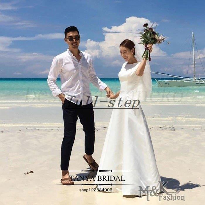 高級品市場 お呼ばれ ドレス 結婚式 ウエディングドレスマキシ丈 ワンピース 白 花嫁 二次会 シンプル Aライン フレア ロング丈 披露宴 前撮り海外 エレガント フォーマル Aライン サイズ S Pathwaysfl Org