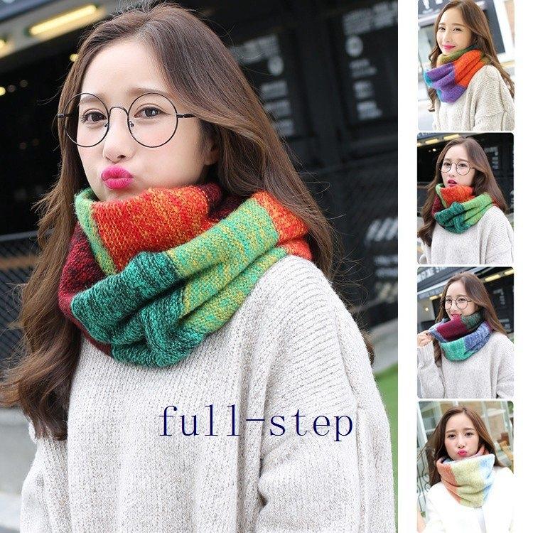 タイムセールスヌード ネックウォーマー マフラー ウール100 レディース 21新発 レディーススヌード ガーリー かわいい ウール 虹色 おしゃれ 大判