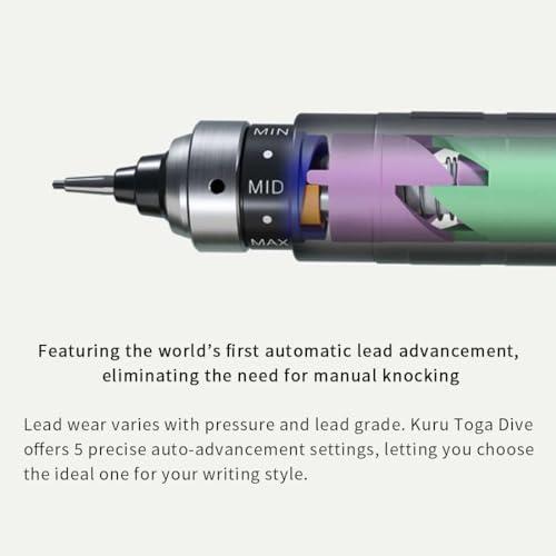三菱鉛筆 シャーペン クルトガ ダイブ 0.5mm デンスグリーン