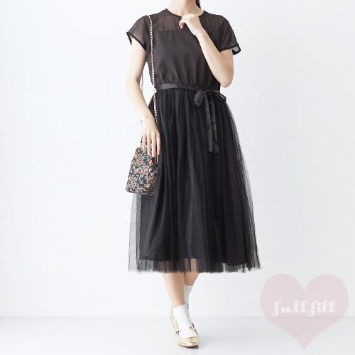 ワンピース 結婚式 Merlot Plus メルロープリュス チュール レディース Op2404 Fullfill 通販 Yahoo ショッピング