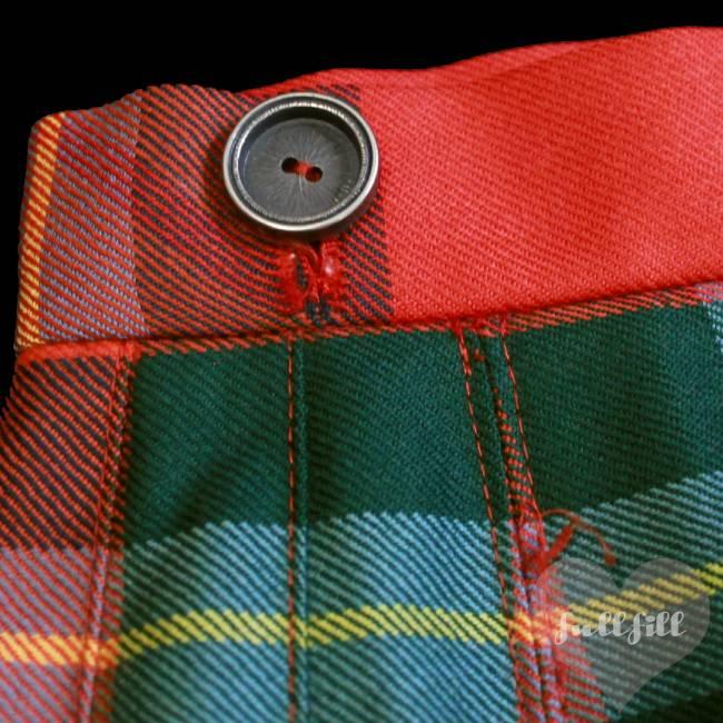 古着 スカート チェックミニスカート 赤 グリーン チェック柄 プリーツ