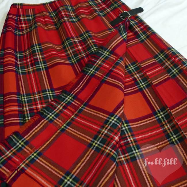 未使用☆正規品　Dior　赤チェック プリーツスカート　ラップスカート タータンチェックひざ丈プリーツスカート[品番：SHNW0011584]｜LADY