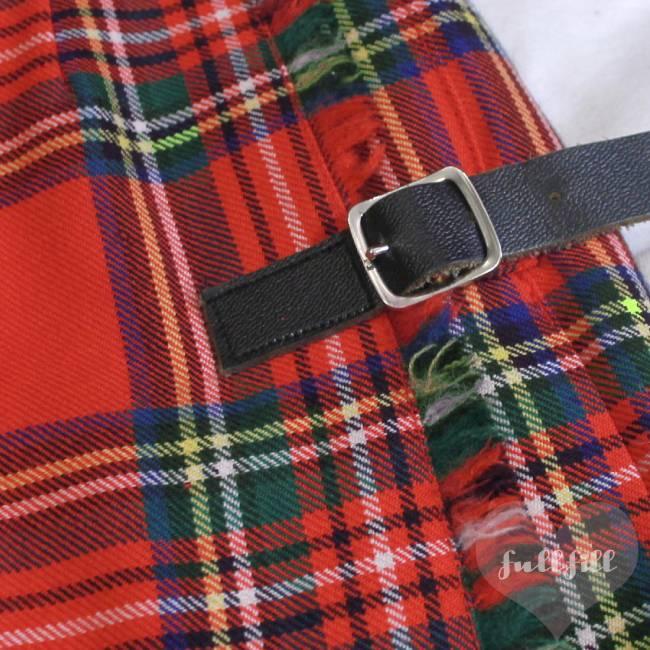 古着 スカート チェックミニスカート 赤 グリーン チェック柄 プリーツ