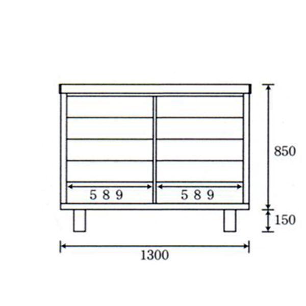 【送料無料】国産和風130巾下駄箱 スライド扉　シューズボックス（GT084 ）｜fullfullshp｜02