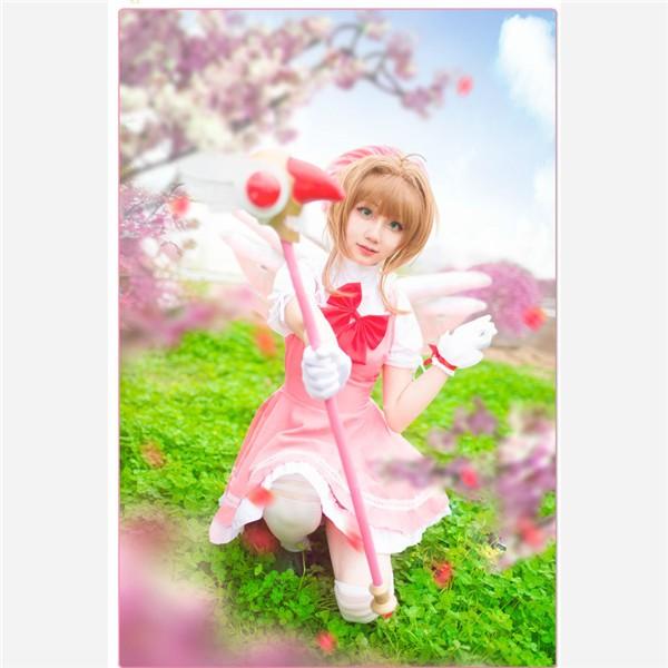 フルセット コスプレ衣装 カードキャプターさくら CCさくら 服 cosplay コスプレ衣装 S M L XL 学園祭 イベント 文化祭 仮装 変装の画像