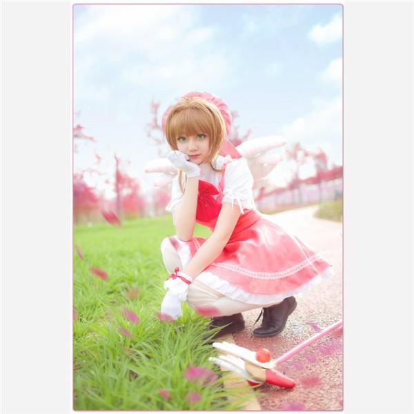 フルセット コスプレ衣装 カードキャプターさくら CCさくら 服 cosplay コスプレ衣装 S M L XL 学園祭 イベント 文化祭 仮装 変装の画像