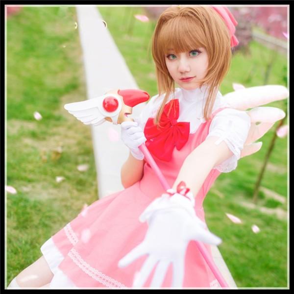 フルセット コスプレ衣装 カードキャプターさくら CCさくら 服 cosplay コスプレ衣装 S M L XL 学園祭 イベント 文化祭 仮装 変装の画像