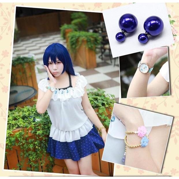園田海未 スクフェス 園田海未 Love Live 日常服 ラブライブ コスプレ衣装 ブレスレット追加可 腕時計追加可の画像