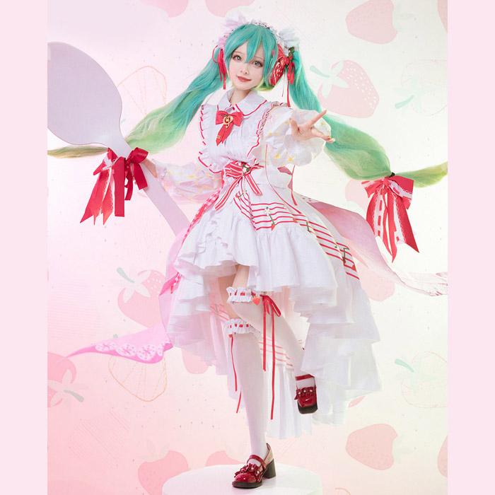 VOCALOID ボーカロイド  初音ミク いちご 15th Anniversary Ver. コスプレ衣装 靴 ウィッグ |  | 01