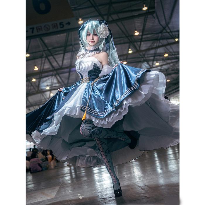 VOCALOID ボーカロイド 初音ミク 望月けい ドレス コスプレ衣装 靴 ウィッグ |  | 06