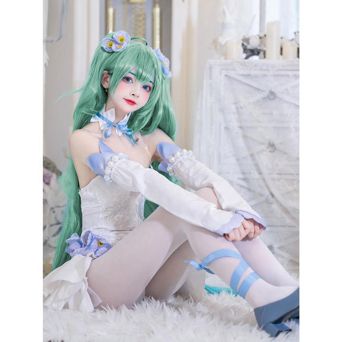 VOCALOID ボーカロイド 初音ミク  花蝶精霊 コスプレ 白いレオタード コスプレ衣装   靴 ウィッグ｜fullgrace｜03