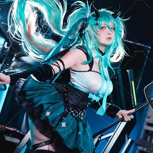初音ミク×ラスカル あらいぐまラスカル 2023 超可愛い 悪魔 ミニ丈 コスチューム ※ウィッグ 靴　追加可能　 | 