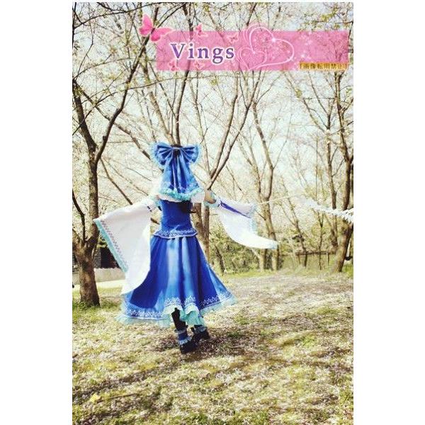 博麗霊夢 コスプレ衣装 東方Project 青霊夢衣装 ウィッグ追加可 博麗霊夢 コスプレ衣装 東方Project 青霊夢衣装 ウィッグ追加可