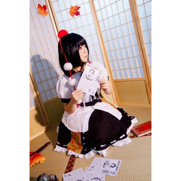 東方Project 射命丸文 コスプレ衣装 アレンジ+ウィッグ+扇+靴 東方Project 射命丸文 コスプレ衣装 アレンジ+ウィッグ+扇+靴
