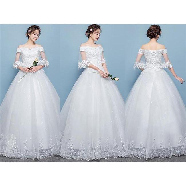 ウェディングドレス 花嫁 大きいサイズ 袖あり ぽっちゃり 結婚式