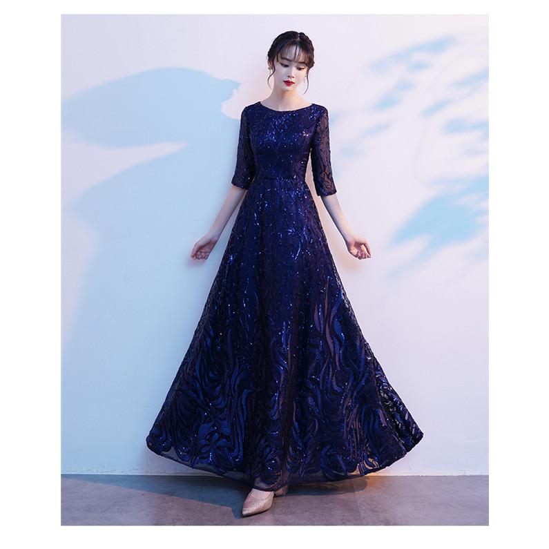 パーティードレス ロングドレス 合唱 演奏会 ラウンドネック きらきら