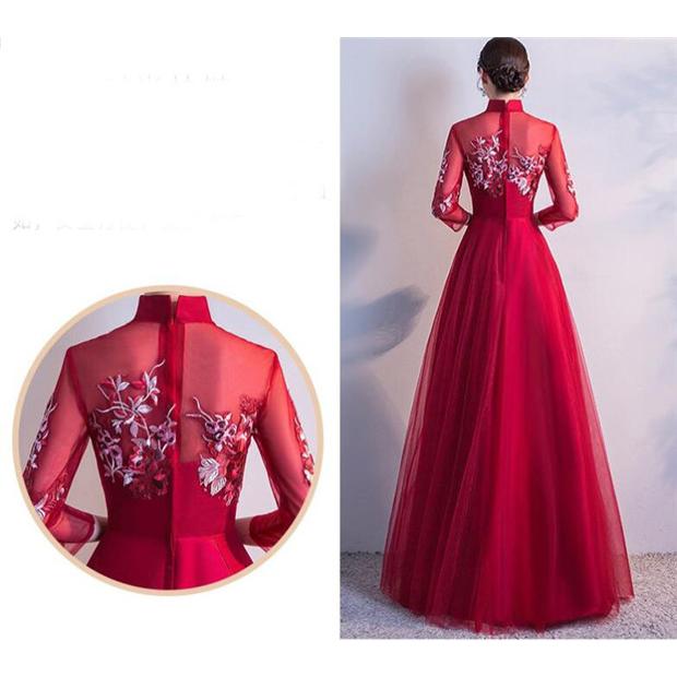 【レビュー投稿で+5%還元】ドレス 大人 ピアノ 発表会 結婚式 母親 チャイナドレス ドレス 刺繍 パーティードレス パーティドレス 袖付き ロングドレス 二次会 ドレス 大人 ピアノ 発表会 結婚式 母親 チャイナドレス 刺繍