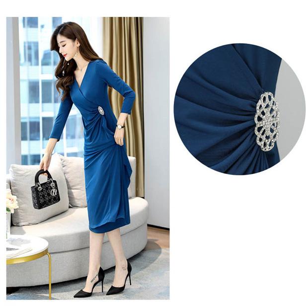 【送料無料】ドレス  イブニングドレス 演奏会 結婚式 パーティードレス お呼ばれ クルージング 袖あり 大きいサイズ カシュクール 紺 赤 フォーマル ドレス イブニングドレス 演奏会 結婚式 パーティードレス お呼ばれ