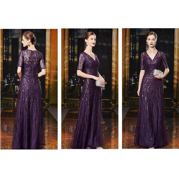 イブニングドレス ロングドレス カラオケドレス パープル ステージ