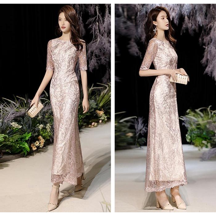 イブニングドレス ロングドレス カラオケドレス ピンク ラージサイズ