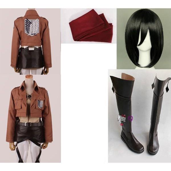 進撃の巨人 ミカサ ミカサアッカーマン コスプレ 立体機動装置ベルト ウィッグ 進撃の巨人 ミカサ ミカサアッカーマン コスプレ 立体機動装置