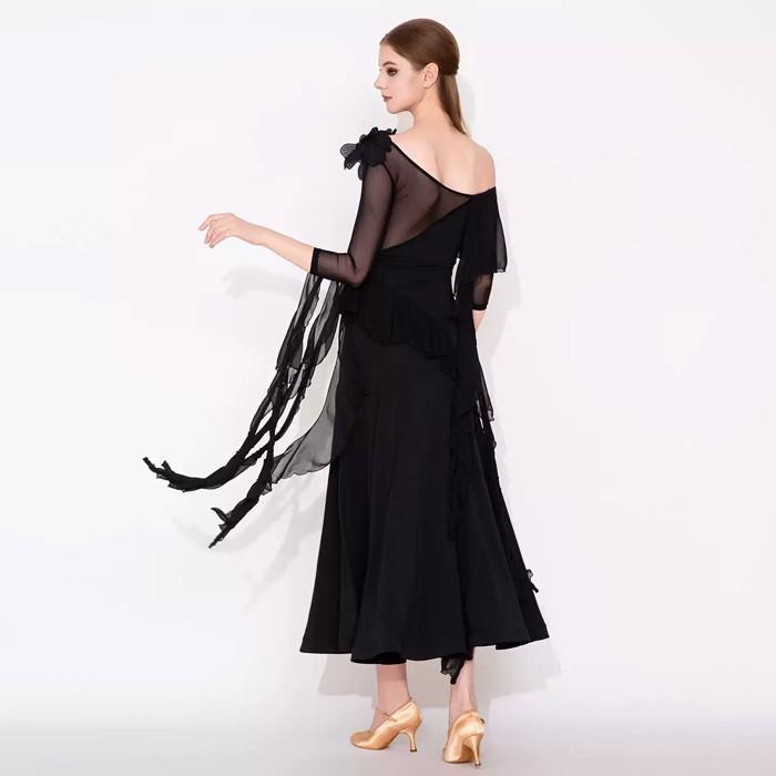 社交ダンス ドレス 練習着 競技着 長袖 レース 透け感 豪華 パーティー モダン スタンダード ルンバ 専用 発表会 開場ドレス ストレッチ レッド ブラック S-2XL |  | 10