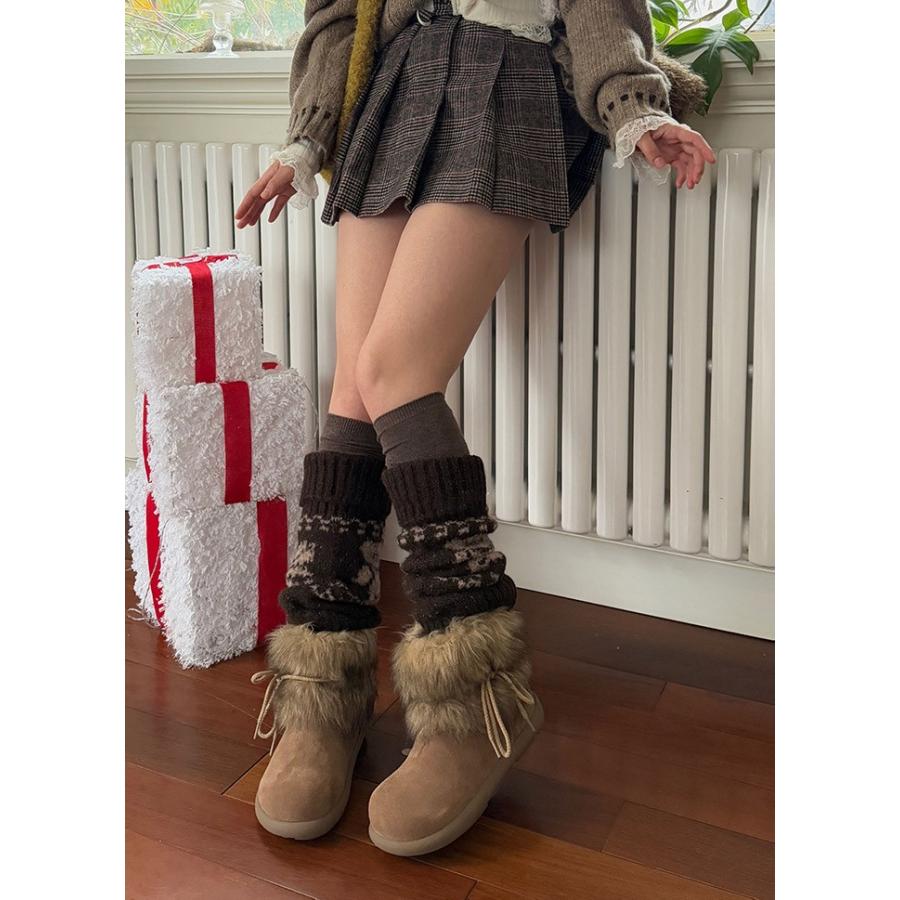 ブーツ レディース ムートンブーツ ショートブーツ 裏起毛 暖かい ファー付き レースデザイン 冬靴 防寒 美脚 カジュアル 黒 ベージュ ブラウン |  | 16