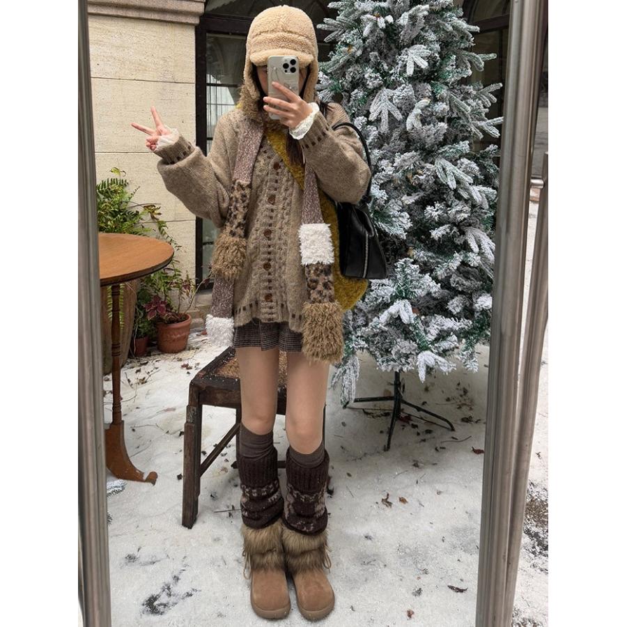 ブーツ レディース ムートンブーツ ショートブーツ 裏起毛 暖かい ファー付き レースデザイン 冬靴 防寒 美脚 カジュアル 黒 ベージュ ブラウン |  | 04