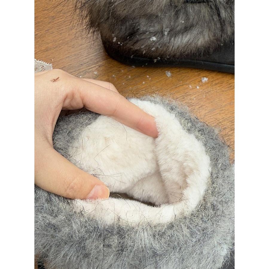 ブーツ レディース ムートンブーツ ショートブーツ 裏起毛 暖かい ファー付き レースデザイン 冬靴 防寒 美脚 カジュアル 黒 ベージュ ブラウン |  | 07