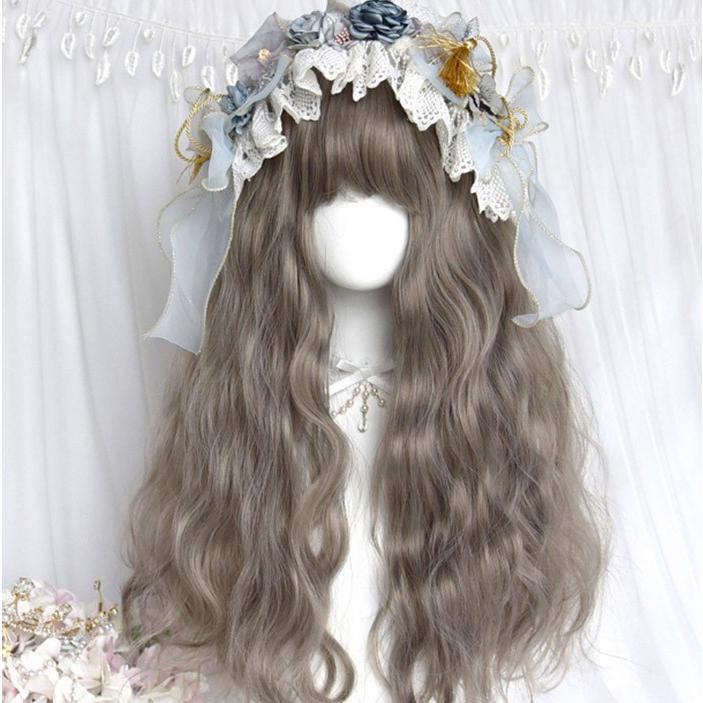 ロリータ ウィッグ ロング ウェーブ グレー 灰色 巻き髪 フルウィッグ 耐熱 前髪あり かつら 甘ロリ ゴスロリ クラシカル 原宿系 コスプレ 仮装 レディース |  | 07