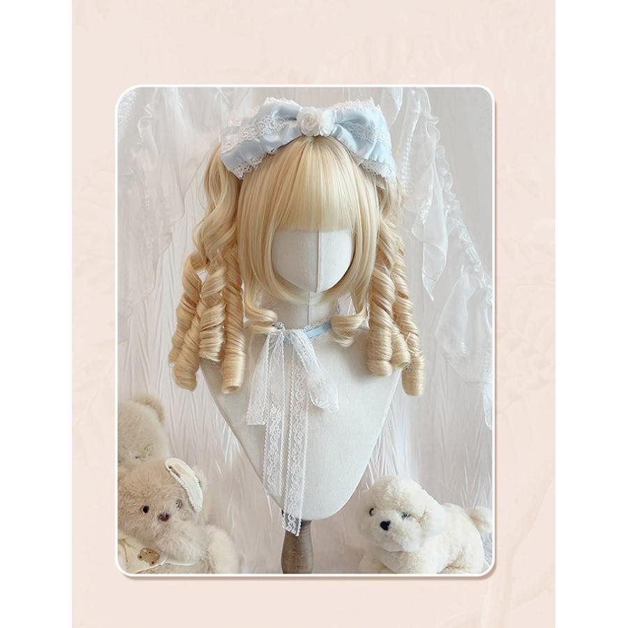 ロリータ ウィッグ ツインテール 短髪 金髪 巻き髪 ドリルカール フルウィッグ 前髪あり ゴスロリ 甘ロリ 耐熱 コスプレ 仮装 かつら レディース |  | 02
