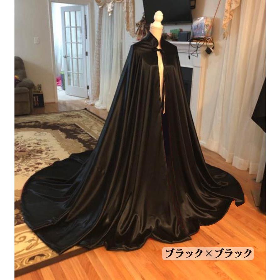 ロング マント ブラック ワインレッド 演出 イベント 魔法使い ローブ