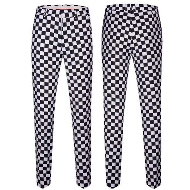 ステージ衣装 メンズ スーツ 上下2点セット 男性用 黒白 格子柄 パンツスーツ 忘年会 新年会 ダンス衣装 カラオケ 記念撮影 ハロウィン 衣装 |  | 02