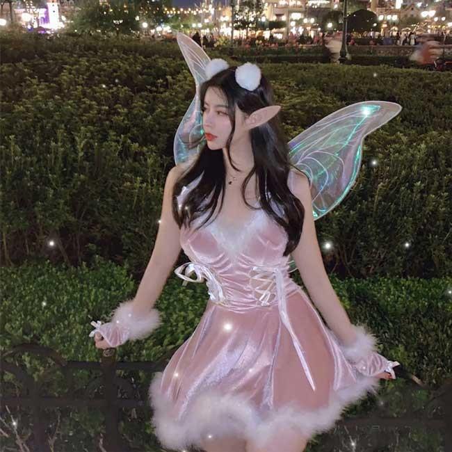 クリスマス レデイース かわいい 袖なし ワンピース ダンスパーテイー コスプレ 衣装 セクシー 仮装舞踏会 男ウケ メイド服 ピンク レッド |  | 03