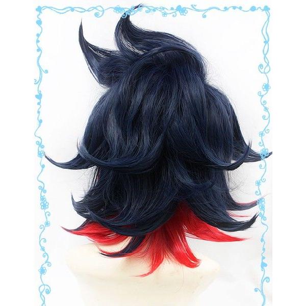 仮装用ウィッグ キルラキル KILL la KILL 纏 流子（まとい りゅうこ） 紺色とレッド ゼミロング コスプレウィッグ｜fullgrace｜04