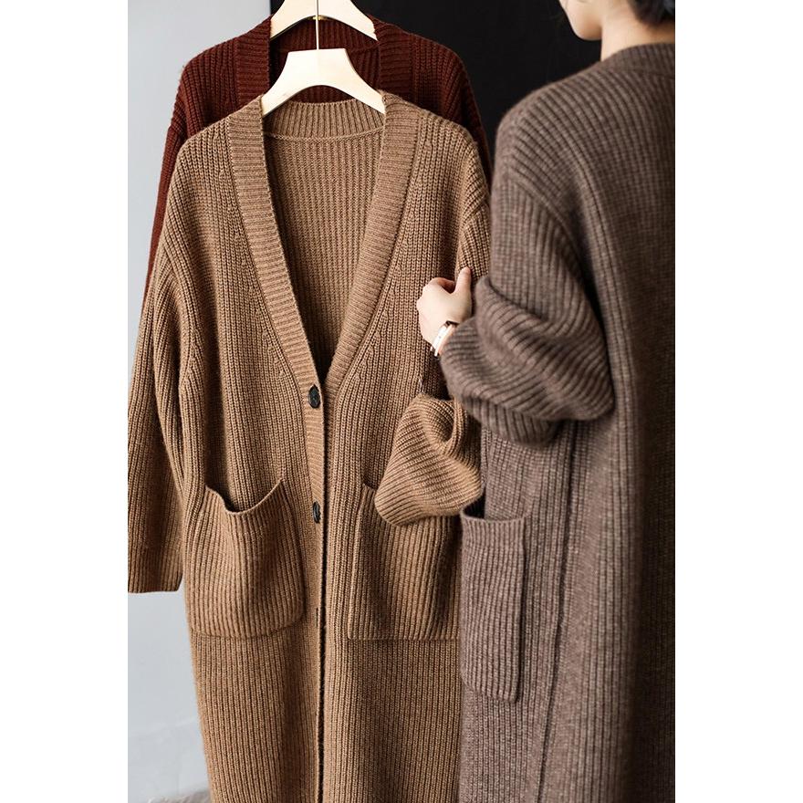 ロングカーディガン トップス 秋冬 厚手  上品 シンプル オフィス 秋冬コーデ 羽織り  暖かい 大きいサイズ ゆったり オーバーサイズ |  | 03