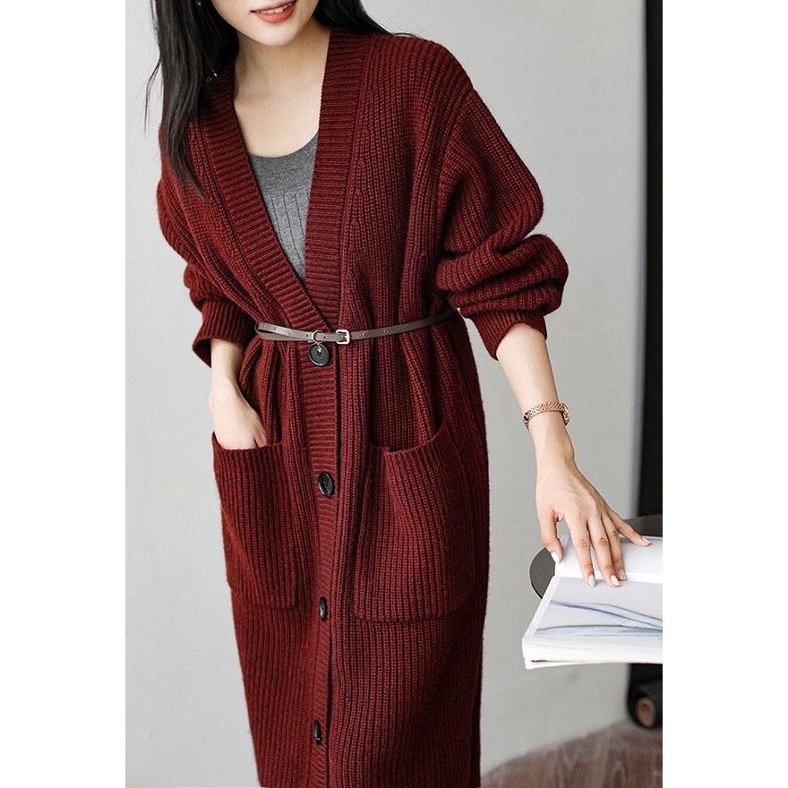 ロングカーディガン トップス 秋冬 厚手  上品 シンプル オフィス 秋冬コーデ 羽織り  暖かい 大きいサイズ ゆったり オーバーサイズ |  | 07