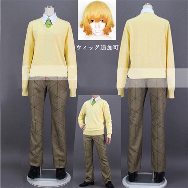 コスプレお召しもの 鬼滅の刃 キメツ翰林院謂われ因縁 我妻善逸 ユニフォーム ウィッグ加えること可 お召しもの cos翰林院祭 でき事 文明祭 仮面舞踏会 化けの皮 コスプレ衣装-コスチューム