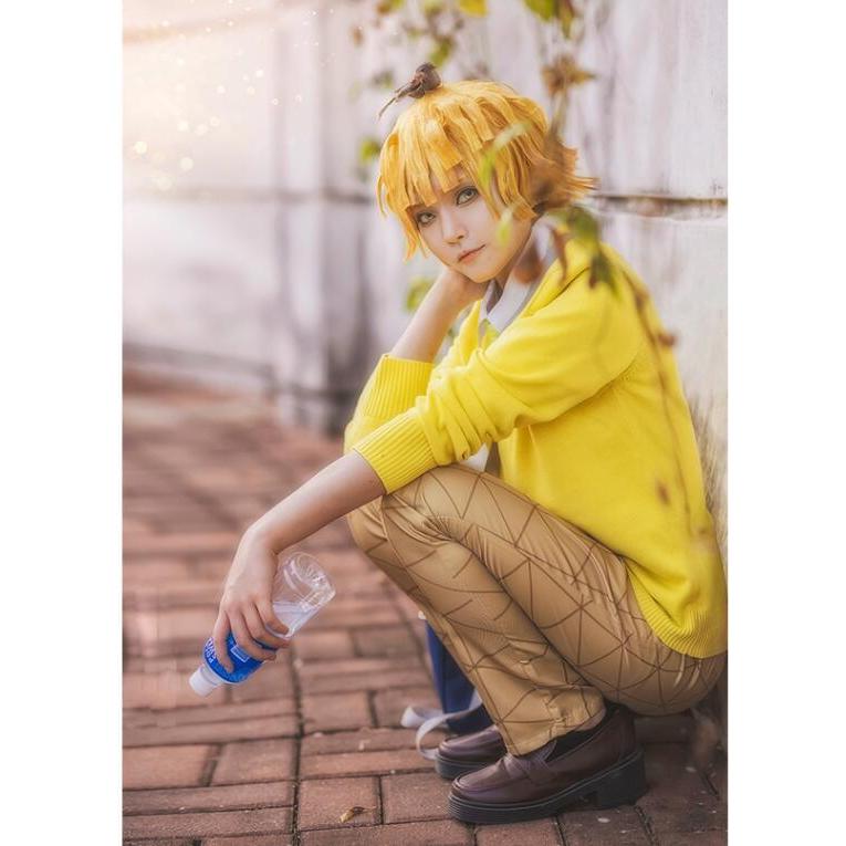 コスプレ衣装 鬼滅の刃 キメツ学園物語 我妻善逸 制服 ウィッグ コスプレ衣装 鬼滅の刃 キメツ学園物語 我妻善逸 制服 ウィッグ