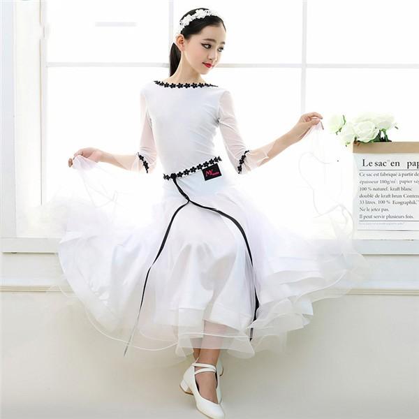 子供用 社交ダンス衣装 大きい裾 競技着 練習着 演出用 スタンダード