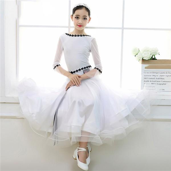 子供用 社交ダンス衣装 大きい裾 競技着 練習着 演出用 スタンダード