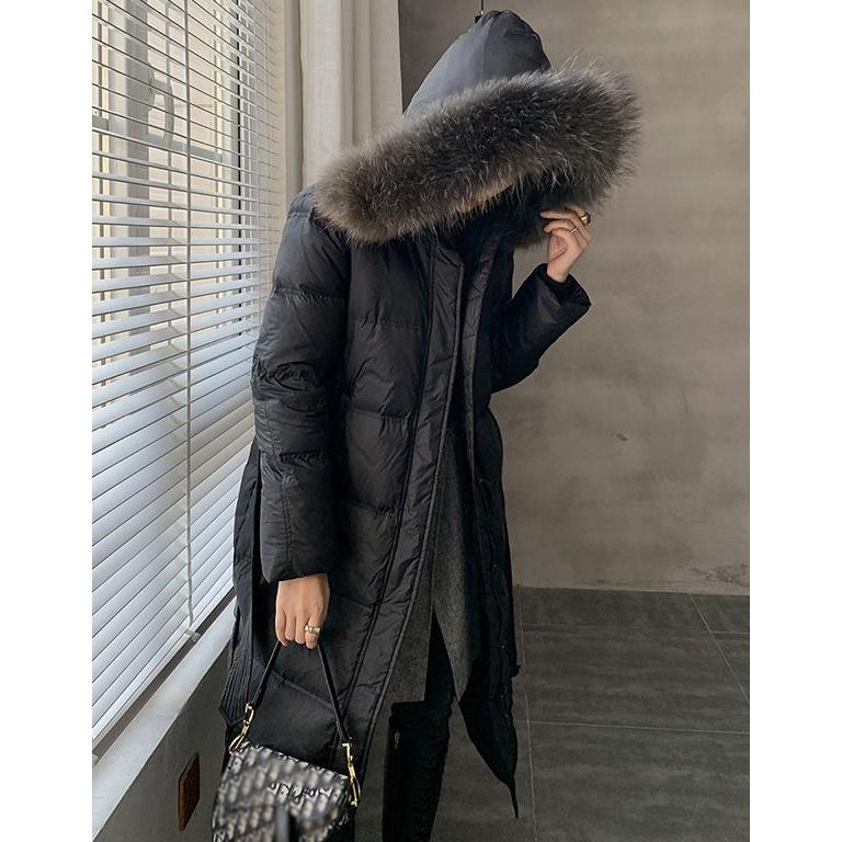 33413　レディース　ダウンロングコート　濃いグレー　サイズ38 33413レディースダウンロングコート濃いグレーサイズ38