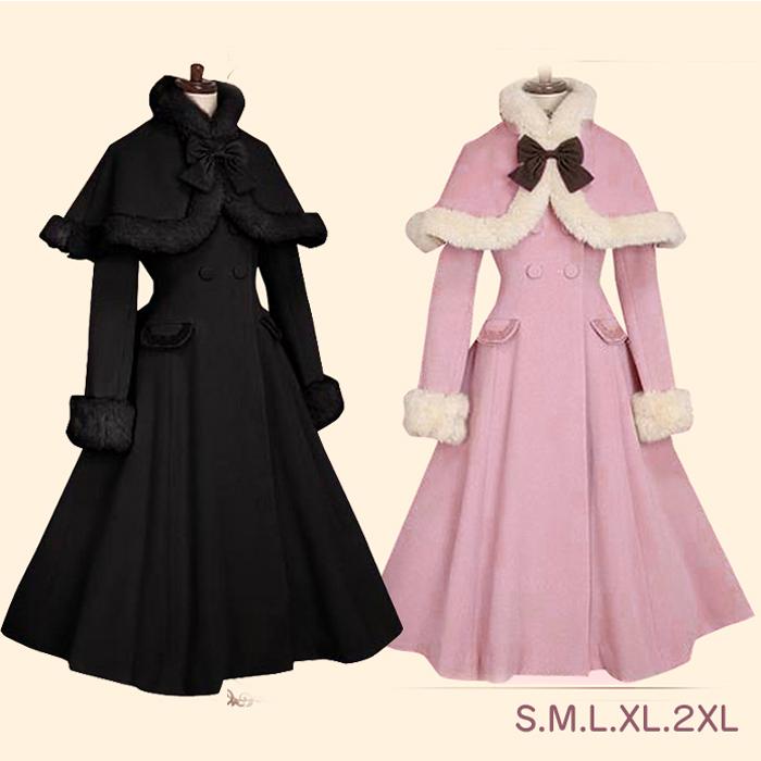 オーダー品」LOLITA ラシャコート 幼女 可愛い少女 マント付き 毛皮の