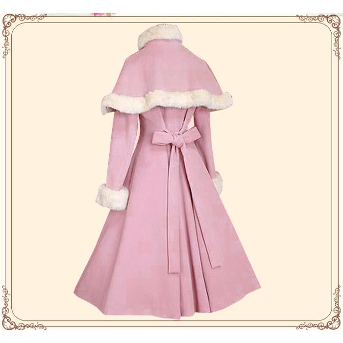 オーダー品」LOLITA ラシャコート 幼女 可愛い少女 マント付き 毛皮の