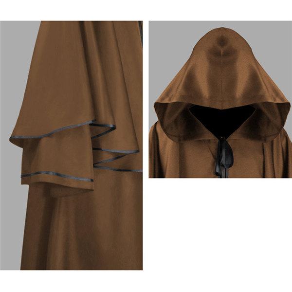 ハロウィン 衣装 コスプレ マント フードあり ローブ 魔法使い 死神 ステージ衣装 修道士 牧師 悪魔 大人用 お化け屋敷 文化祭 学園祭|fullgrace|10