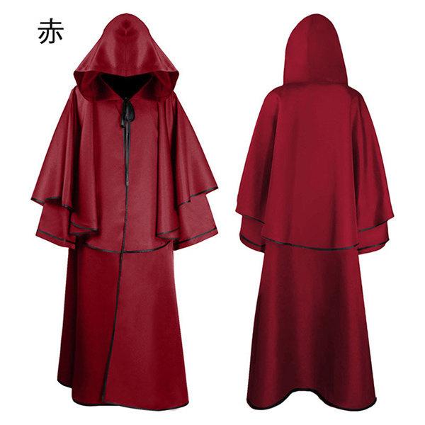 ハロウィン 衣装 コスプレ マント フードあり ローブ 魔法使い 死神 ステージ衣装 修道士 牧師 悪魔 大人用 お化け屋敷 文化祭 学園祭|fullgrace|07