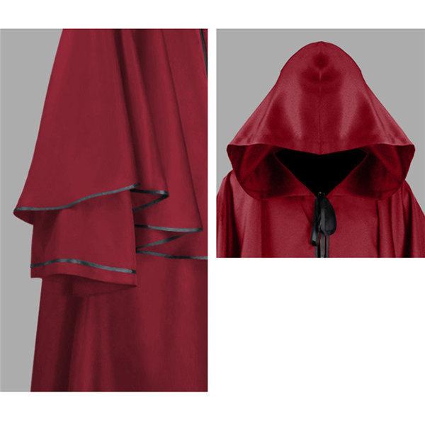 ハロウィン 衣装 コスプレ マント フードあり ローブ 魔法使い 死神 ステージ衣装 修道士 牧師 悪魔 大人用 お化け屋敷 文化祭 学園祭|fullgrace|08